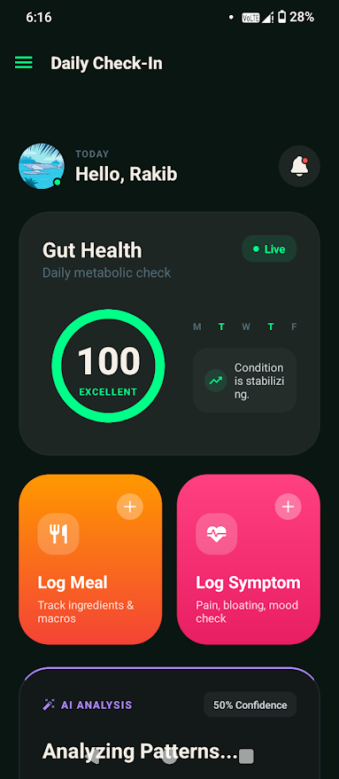 Daily Check-In screen